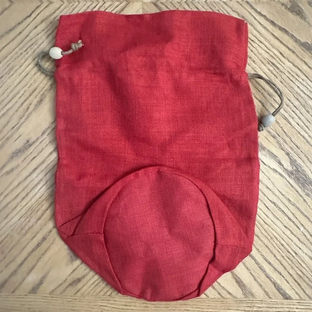 Red Burlap Gift Bags Jumbo Large Holiday Sacks With Drawstring Wood Bead Cinch